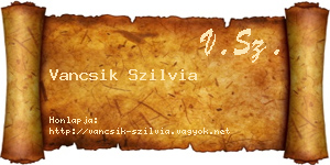 Vancsik Szilvia névjegykártya